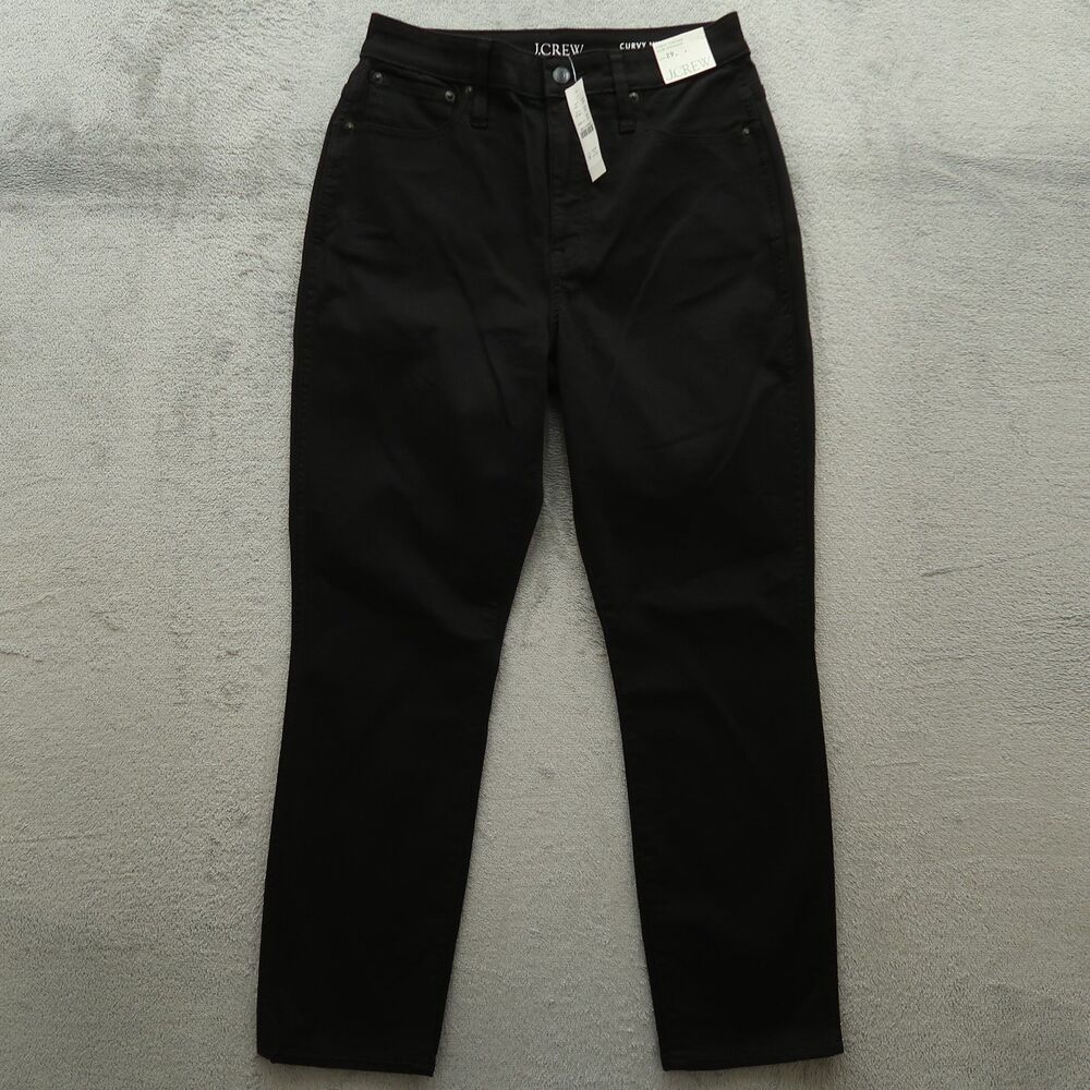 J. Crew Jeans Women's Size 29 Black High-Rise Curvy Slim Straight 27" Inseam NWT
